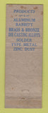 Matchbook Cover - FDM Federated American Smelting Metals New York City WEAR
