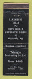 Matchbook Cover Triangle Contracting Steel Casements Storm Sash Windsor ON WEAR