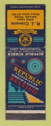 Matchbook Cover - Republic Belting RJ Cravens Dallas TX WEAR