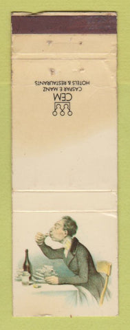 Matchbook Cover - CEM Caspar E Manz Hotels Switzerland WORN