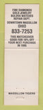 Matchbook Cover - Massillon Tigers OH 1995 Schedule Duncan Jewelry WEAR