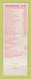 Matchbook Cover - Cincinnati Reds Baseball 1983 Schedule