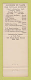 Matchbook Cover - University of Tampa Spartans FL 1968 Football Schedule