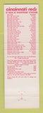 Matchbook Cover - 1981 Cincinnati Reds Baseball Schedule