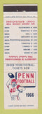 Matchbook Cover - University of Penn Football 1966 Schedule Philadelphia PA