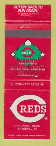 Matchbook Cover - Cincinnati Reds Baseball 1985 Schedule