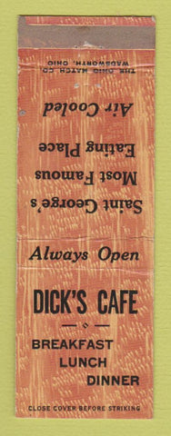 Matchbook Cover - Dick's Cafe St George UT