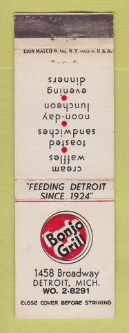 Matchbook Cover - Bonjo Grill Detroit MI WEAR