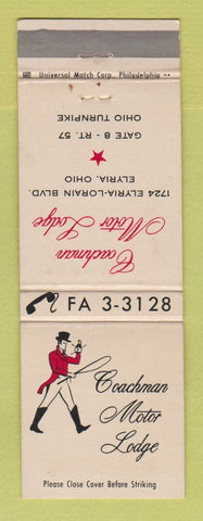 Matchbook Cover - Coachman Motor Lodge Elyria OH