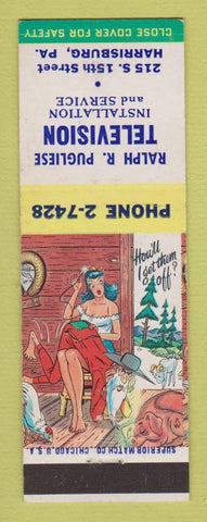 Matchbook Cover - Ralph Pugliese TV Harrisburg PA hillbilly