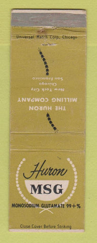Matchbook Cover - Huron Milling MSG Monosodium Glutamate WEAR