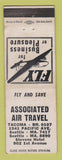 Matchbook Cover - Associated Air Travel Tacoma WA Seattle WEAR