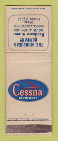 Matchbook Cover - Cessna Airplanes Morehead Chico GA WEAR
