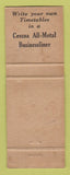 Matchbook Cover - Cessna Airplanes Morehead Chico GA WEAR