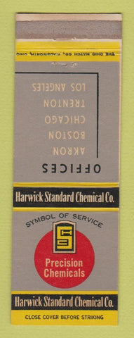 Matchbook Cover - Harwick Standard Chemical Akron OH Boston Chicago