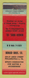 Matchbook Cover - Berger Bros Pipe Gutter Philadelphia PA WORN