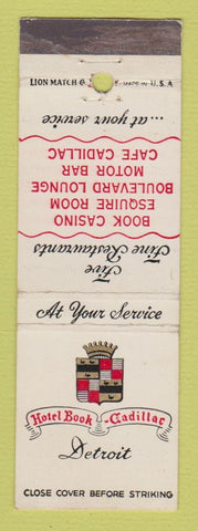 Matchbook Cover - Hotel Book Cadillac Detroit MI