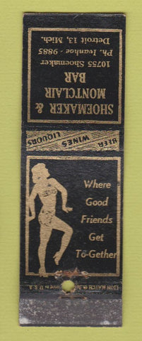 Matchbook Cover - Shoemaker & Montclair Bar Detroit MI girlie WORN
