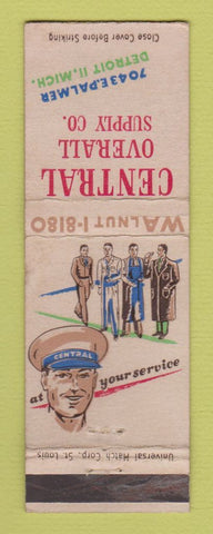 Matchbook Cover - Central Overall Supply Detroit MI WEAR