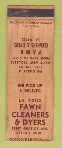 Matchbook Cover - Fawn Cleaners Dyers Detroit MI