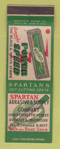 Matchbook Cover - Spartan Abrasive Supply Detroit MI