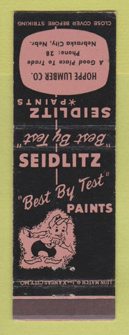 Matchbook Cover - Seidlitz Paints Hoppe Lumber Nebraska City NE
