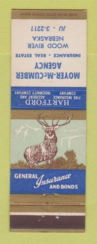 Matchbook Cover - Hartford Insurance Moyer McCumber Wood River NE