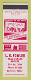 Matchbook Cover - LC Fowler Real Estate Beatrice NE