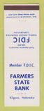 Matchbook Cover - Farmers State Bank Kilgore NE