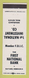 Matchbook Cover - First National Bank Bayard NE