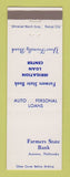 Matchbook Cover - Farmers State Bank Aurora NE