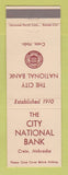Matchbook Cover - City National Bank Crete NE