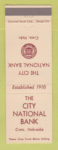 Matchbook Cover - City National Bank Crete NE