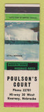Matchbook Cover - Poulson's Court Motel Kearney NE