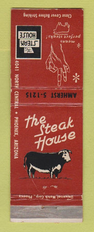 Matchbook Cover - The Steak House Phoenix AZ WORN BACK