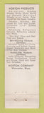 Matchbook Cover - Norton Refractories  Worcester MA REAL PHOTO CREASES