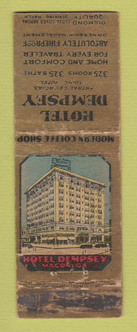 Matchbook Cover - Hotel Dempsey Macon GA DQ POOR