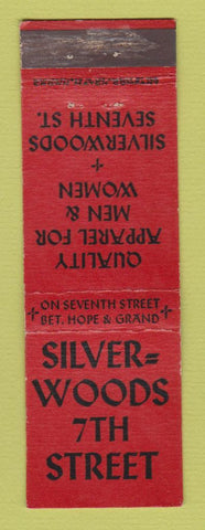 Matchbook Cover - Silver Woods 7th Street Clothes CROWN WEAR