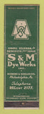 Matchbook Cover - S&M Dye Works Philadelphia PA WEAR