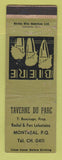 Matchbook Cover - Taverne Du Parc Montreal QC WORN