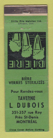 Matchbook Cover - Taverne L Dubois Montreal QC