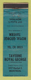 Matchbook Cover - Taverne Royal George Montreal QC WEAR