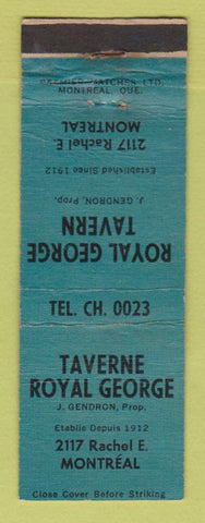 Matchbook Cover - Taverne Royal George Montreal QC WEAR