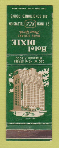 Matchbook Cover - Hotel Dixie New York City