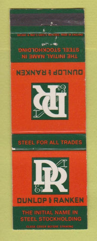 Matchbook Cover - Dunlop & Ranken Steel Stockholding Leeds UK