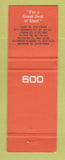 Matchbook Cover - Dunlop & Ranken Steel Stockholding Leeds UK