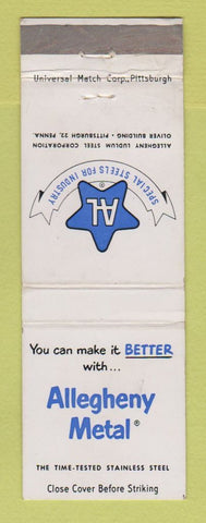 Matchbook Cover - Allegheny Metal Pittsburgh PA WEAR