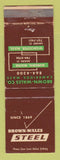 Matchbook Cover - Brown Wales Steel Auburn ME Worcester MA WEAR