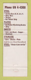 Matchbook Cover - Brown Wales Steel Auburn ME Worcester MA WEAR