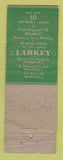 Matchbook Cover Carter Hall Men's Clothes Larkey Newark Paterson Passaic NJ WORN